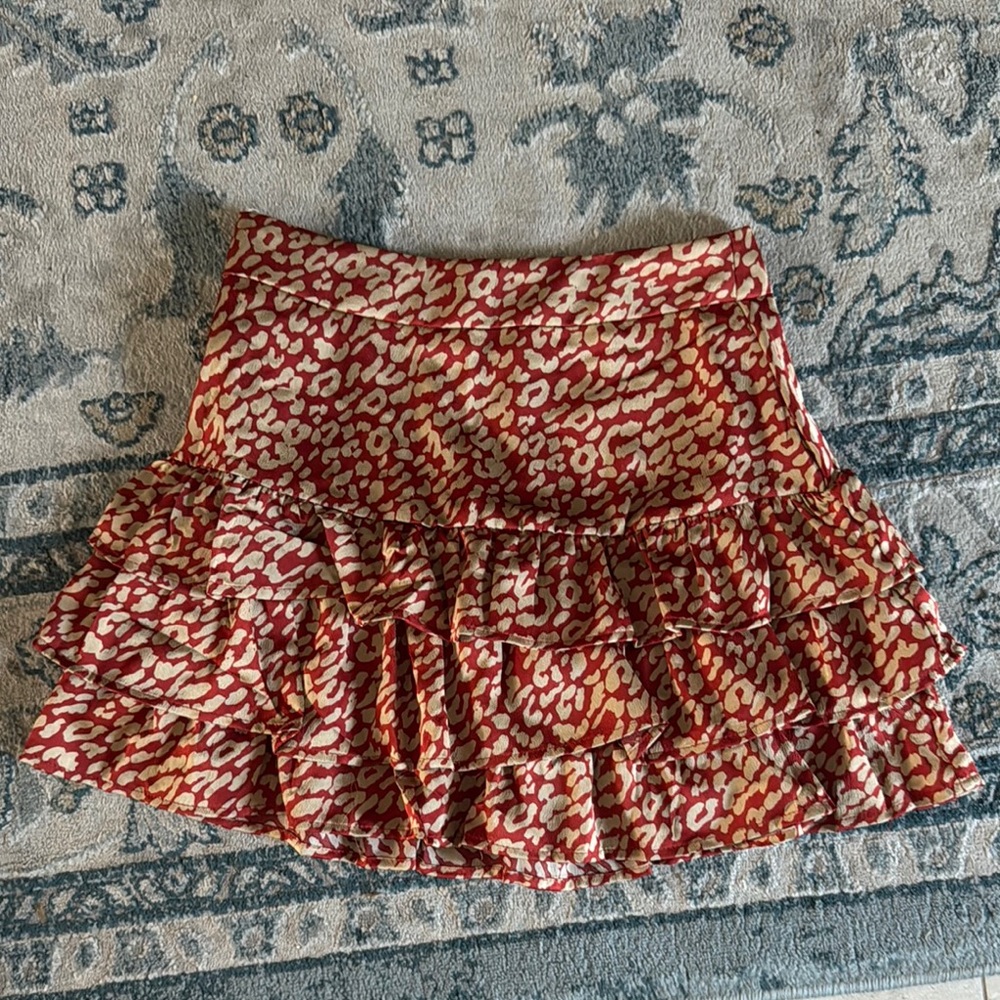 SHEIN Orange Cream Bubble Mini Skirt